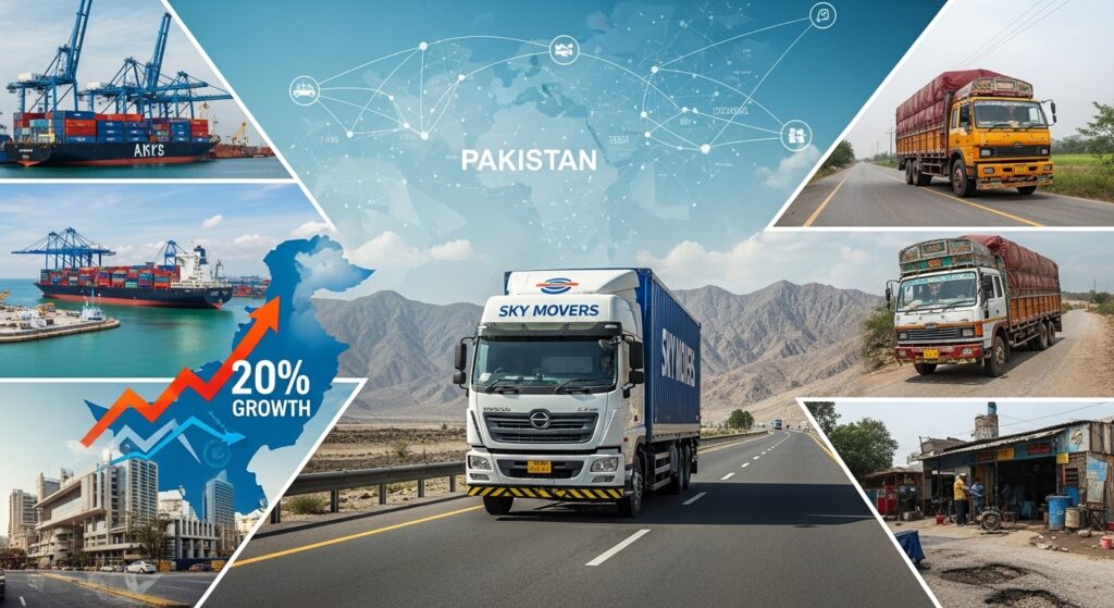 Trucking Industry in Pakistan – Growth, Challenges, and the Role of Sky Movers